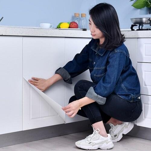 Nordic Self Adhesive Film Wallpaper Matte Wall Stickers Old Furniture Renovation Stickers Kitchen Cabinet Waterproof PVC Films
