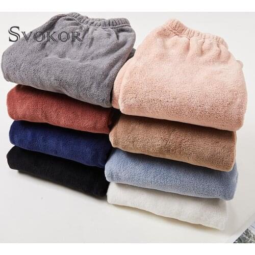 SVOKOR Warm Fleece Pants Womens Casual Home Trousers Coral Fleece Loose Comfortable Plush Pants Autumn Winter Female Clothes