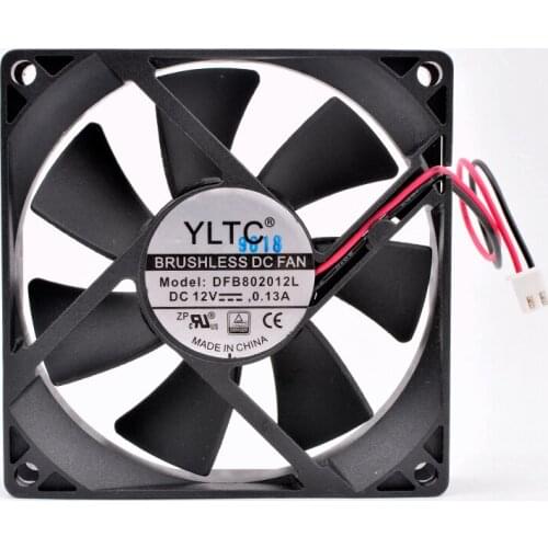DFB802012L 8cm 80mm fan 80x80x20mm DC12V 0.13A 2pin 2 ball bearings Silent cooling fan suitable for chassis power inverter