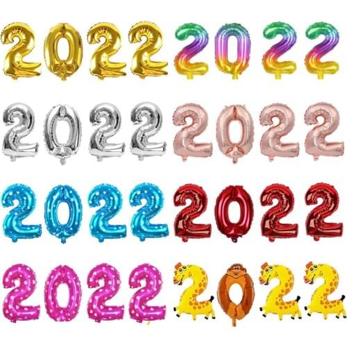 16inch New Year 2022 Number Foil Balloons New Year Eve Party Digit Air Balloon Christmas Decorations Happy New Year 2022 Globos