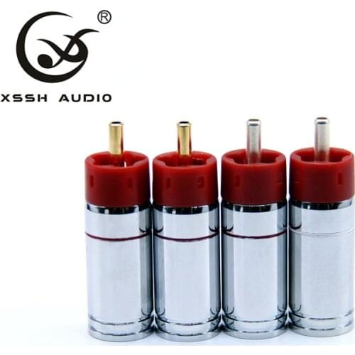 XSSH High Quality 4pcs 8pcs 16pcs Hifi Audio Rca Plug and Jacket RCA Connector XLR Cable Aux