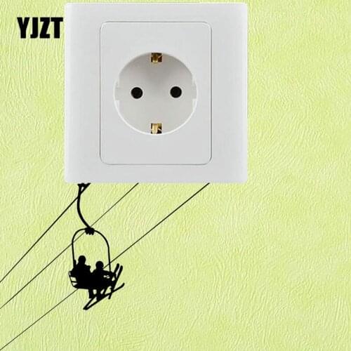 YJZT Ski Lift Fashion Vinyl Bedroom Wall Sticker Light Switch Decal 8SS-2553