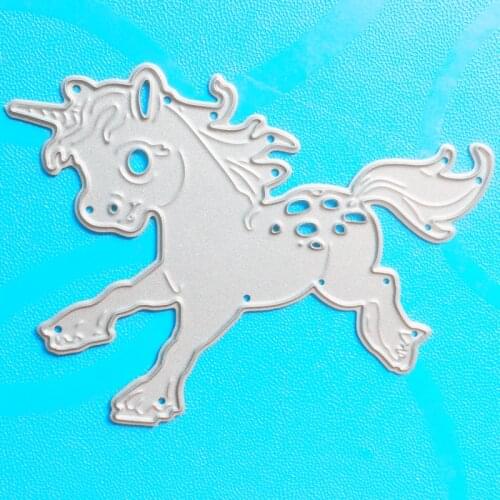 YLCD858 Cute Unicorn Horse Metal Cutting Dies For Scrapbooking Stencils DIY Album Cards Decoration Embossing Folder Die Cutter