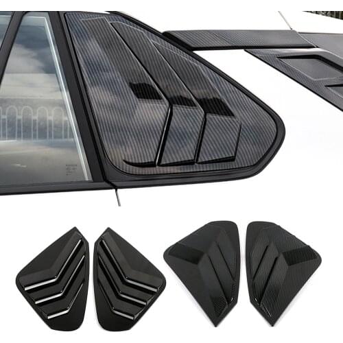 For Toyota Rav 4 Rav4 2019 2020 Carbon Fiber Color Rear Triangle Window Blind Shutter Cover Trim BLACK ABS Plastic Accessories