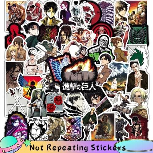 10/50Pcs/set Cartoon Anime Attack On Titan Sticker For Vinyl Laptop Luggage Decals Graffiti Decor Kid Scrapbook Cool Phone Case