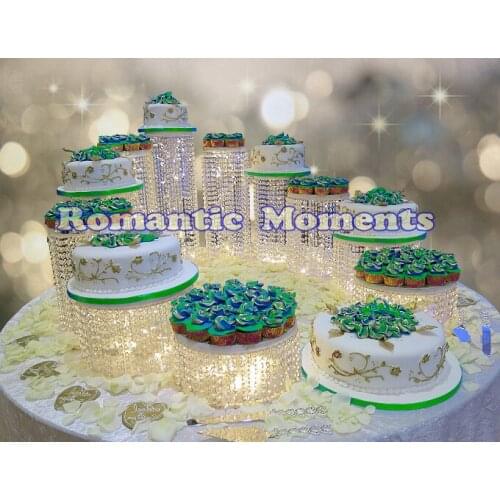 11pcs Wedding Crystal Round Cake Display,Wedding Cake Stand,Wedding Centerpiece