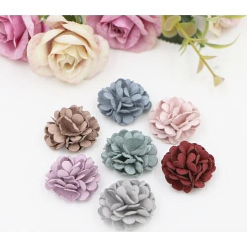 Handmade 15PCs 3CM Felt Fabric Flower Button Patch Sticker Craft Fit Girls Hair Jewelry Clips Garment Shoes Decoration