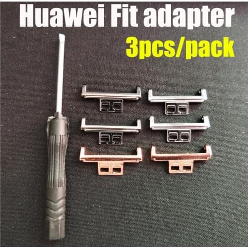3pcs pack Watch Strap Connector Watch Band Adapter for Huawei Watch Fit Smart Wristband metal adapter