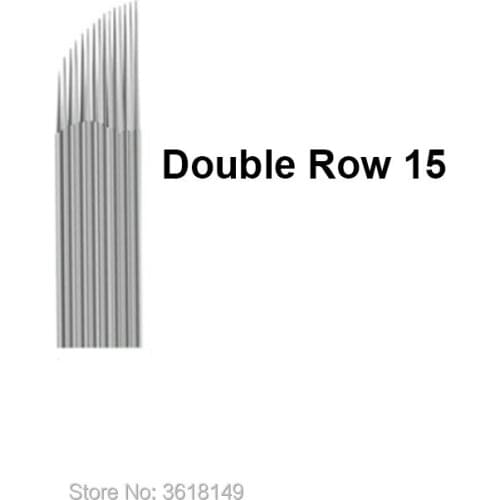 500 pcs Double Row 15 14 17 Blades Microblading Needles 3 Row 16 Needle for Permanent Makeup Eyebrow Lip 3D Embroidery