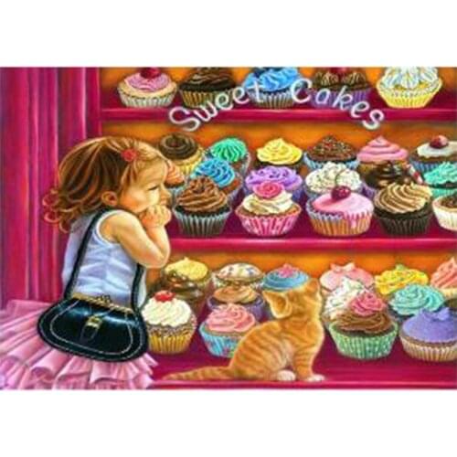 5D DIY Full Round Diamond Painting Sweet Cakes 3D Embroidery Cross Stitch Rhinestone Mosaic Home Decor Children Gift Y1303