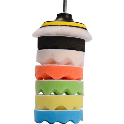 9Pcs/Set 4 Inch 100mm Buffing Pad Polishing Pad Kit For Car Polisher M10 Thread Abrasive Tools