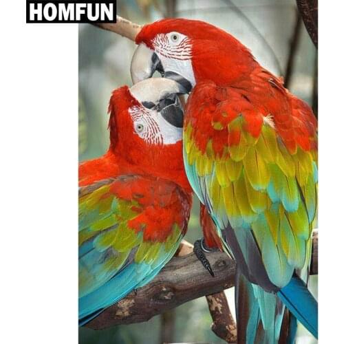 HOMFUN Full Square/Round Drill 5D DIY Diamond Painting "Animal parrot" Embroidery Cross Stitch 5D Home Decor Gift A06186