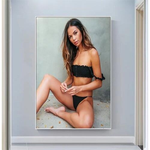 Amanda Summer Sexy Model Pretty Girl Swimsuit Pose Wall Silk Cloth HD Poster Art Home Decoration Gift