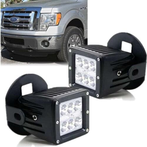 Car Led Fog Lights For Frod F150 2006-2014 F-150 3x3Inch Driving Work Light WIth Mounting Bracket Holder Set