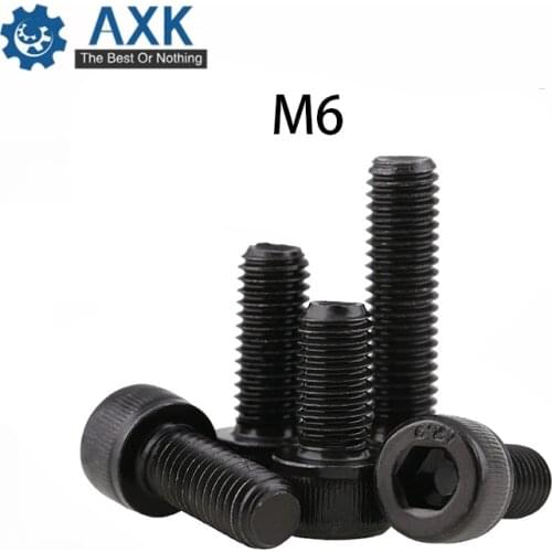 Head Cap Bolts Hex Socket Alloy Steel Black Mm M6*(8/10/12/14/15/16/18/20/22/25/30~100 Machine Screws Din 912 M6 Stainless