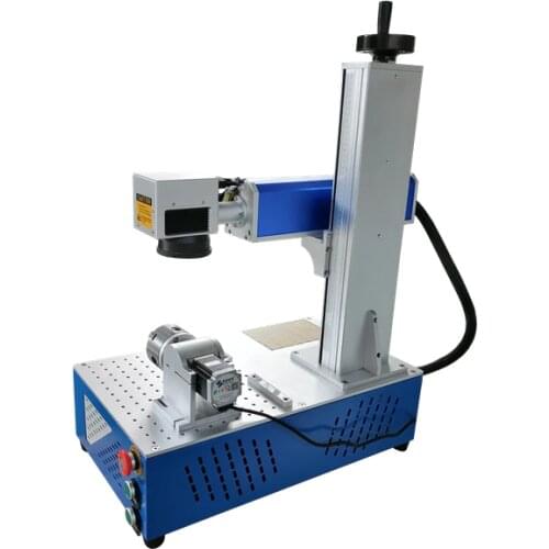 Price difference PVC ABS ring name plate aluminum stainless steel fiber laser marking machine metal laser engraver with rotary