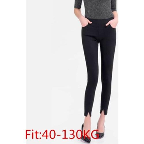 Split black leggings Casual fashion legging plus size High elastic legins leggins for women