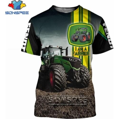 Harajuku 3D Print Truck T Shirts Rock Streetwear Tractor Shirt Mens Farmer Supercar Tshirt Plus Sized Train Men Clothing