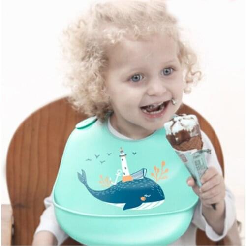 Newborn Silicone Baby Bibs Waterproof Kids Cute Adjustable Feeding Bibs Bandana For Infant Eating Saliva Towel baberos bebe