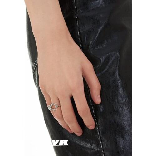 KVK youth has your series of light luxury niche cold wind near the future moon special-shaped open ring fashion personality