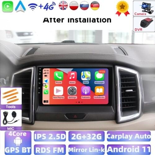 9" Newest Android 11 Smart Car Radio Video Player For Ford Ranger T7 (2016-2020) Auto Multimedia GPS Stereo Carplay 2G 32G RDS