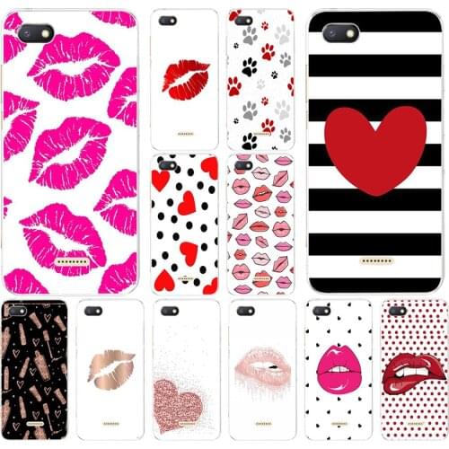 40AS Beautiful red lips Soft Silicone Tpu Cover phone Case for Xiaomi Redmi 6 6A Pro Note 6 Pro