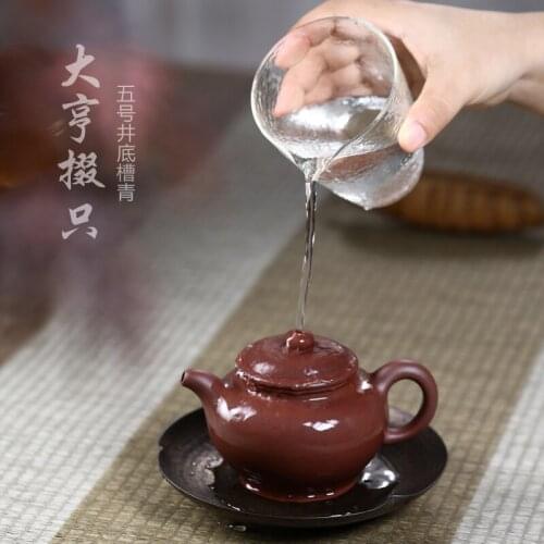 [bottom groove 5 blue] all hand yixing recommended famous ceramic tea-pot tycoon Duo only