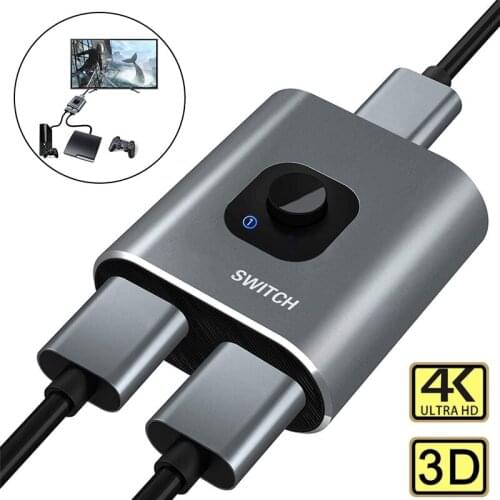 New Arrival 4K HDMI-compatible Switch Splitter HDMI-compatible Bi-directional 1x2/2x1 AB Switcher Adapter for PS3 PS4 DVD Player