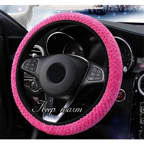 Plush Car Steering Wheel Cover For Ford Fiesta MK7 MK8 Mondeo Mk5 Focus MK3 MK4 Ranger Fusion Kuga Keep Warm Auto Accessories