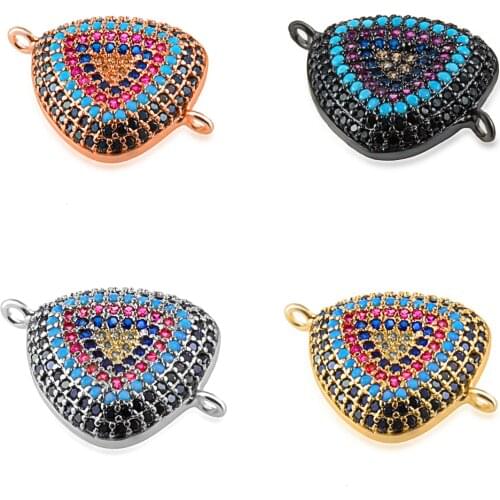 Charm triangle magic eye pendant necklace connector jewelry accessories diy miniature precision inlay zircon bracelet gift