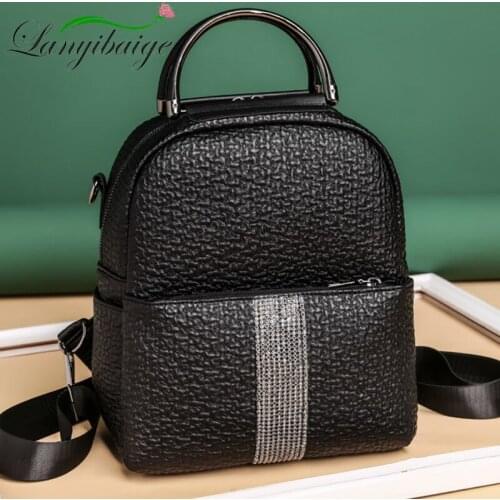 Casual Womens Backpack Famous Brand Leather Backpack Ladies Large-Capacity School Bag Fashion Retro Travel Backpack