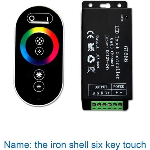 [Seven Neon]Free shipping 20sets 6keys 7colors 6A*3channels 12V 216W RGB LED Strip/lamp RF touch remote controller