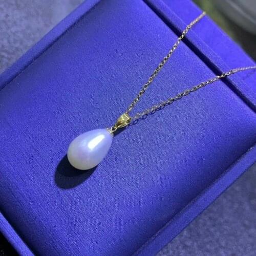 Shilovem 18k yellow gold real Natural fresh pearls pendants fine Jewelry women trendy party new no send necklace mymz9-10zz