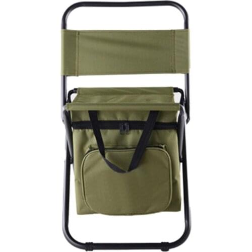 Outdoor Folding Chair Portable Chair Fishing Multi-Functional Insulation With Cooler Bag Stool Foldable Fishing Chair