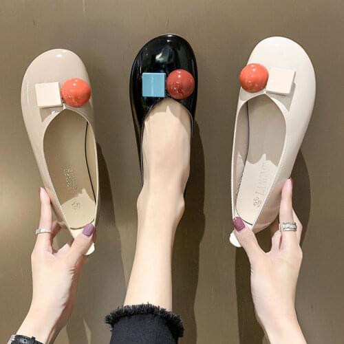 Single Shoes Women 2021 New Spring and Summer All-match Shallow Mouth Flat Shoes Retro Square Toe Shoes Non-slip Soft Sole Shoes