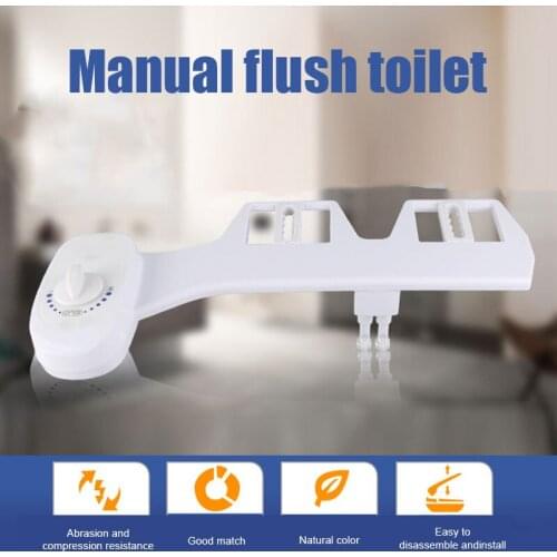 Toilet Bidet Ultra-Slim Bidet Toilet Seat Attachment Inlet Water Pressure Bathroom Hygienic Shower Non Electric Manual Bidet