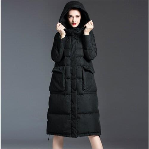 Top Quality green long Down Parka 2020 New Fashion Winter black Jacket Women White Duck Down Coat Thicken Warm Jackets clothing