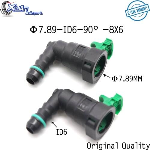 XUAN 2pcs/lot 7.89mm ID6 90 degree 5/16 Fuel Pipe Joint Fuel Line Quick Connector for Buick Encore for Cadillac SRX American car