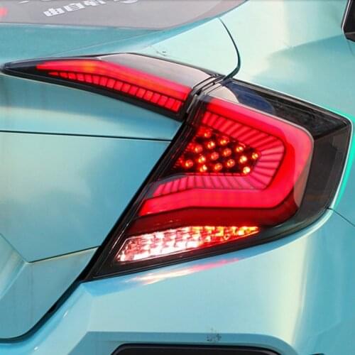 DNO LED Taillight For Honda Civic 2017 2018 2019 2020 Auto Rear Running Lamp Brake Reverse Dynamic Turn Signal Car Tail Light