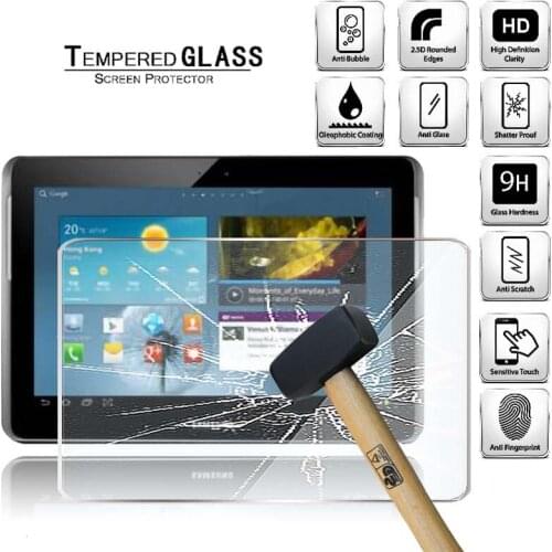 Tablet Tempered Glass Screen Protector Cover for Samsung Galaxy Tab 2 P5100 10.1" Tablet Computer Anti-Scratch Screen