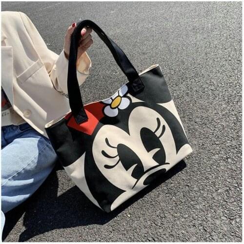 Disney Fashion Mickey Mouse Women Shoulder Bag Large Capacity Cartoon Lady Handbag Girl Shopping Bag