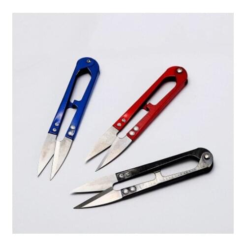 1Pcs New Useful Stainless Steel Stitch U-Shape Use Scissors Cut Fishing Line Trimming Nipper Essential Cross Accessories