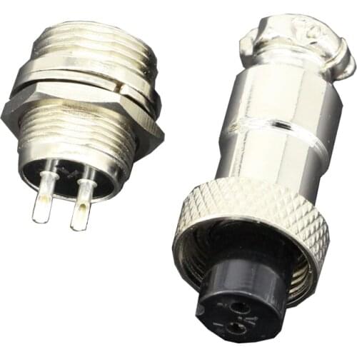 2 PIN 12mm GX12-2 Screw Aviation Connector Plug The Aviation Plug Cable Connector Regular Plug and Socket