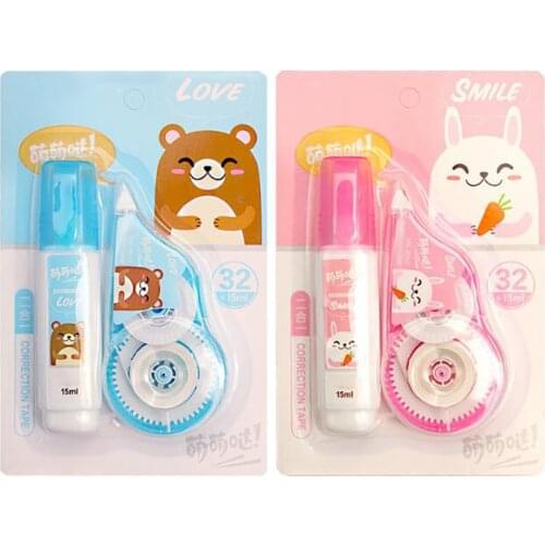 2Pcs/set Creative Steel Tip Correction Fluid Correction Tape, Student Writing Correct Tools Altered Tape Corrector Stationery