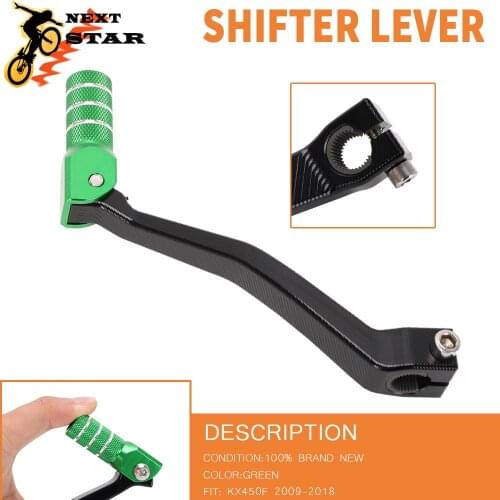 2009-2018 Motorcycle CNC Aluminum Folding Shifter Shift Pedal Lever Anti-fall For Kawasaki KX450F KX 450 KXF450 KX 450F KXF 450
