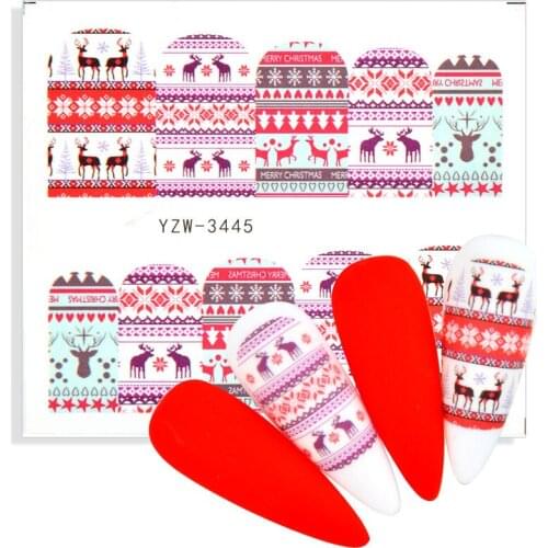 2021 New Designs Nail Water Transfer Sticker New Year Festive Design Nail Art Watermark Slider Manicure DIY Decoration