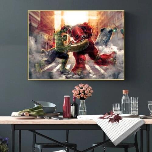 5D DIY Diamond Painting Hulk Iron Man European and American Sci-fi Movie Spider-Man Diamond Embroidery Picture Bedroom Posters