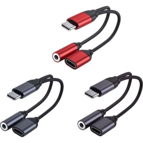 Adapter USB C to 3.5mm AUX Jack Aluminum Alloy Audio Headphone Cable for Music