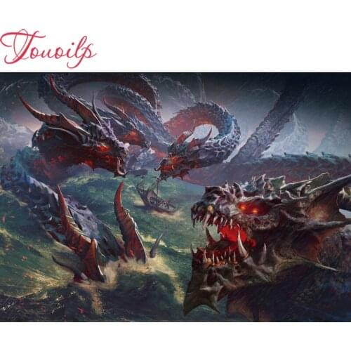 5d diy diamond embroidery full square&round Animal flame dragon diamond painting Cross Stitch Rhinestone mosaic home decoration