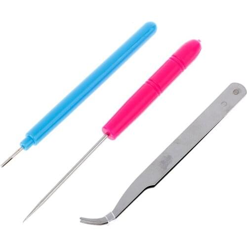 3Pcs Quilling Paper DIY Set For Classroom Shop Wedding Party Decoration Paper Tool Tweezer Quilling Needles Slotted Pen Tool Kit